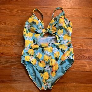 Lemon Keyhole One-Piece